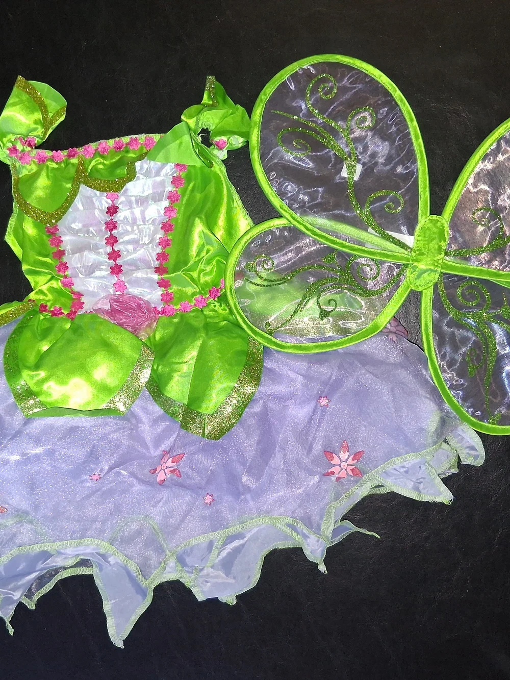 Green and Purple Fairy Costume for Kids - Sparkle Wing Dress